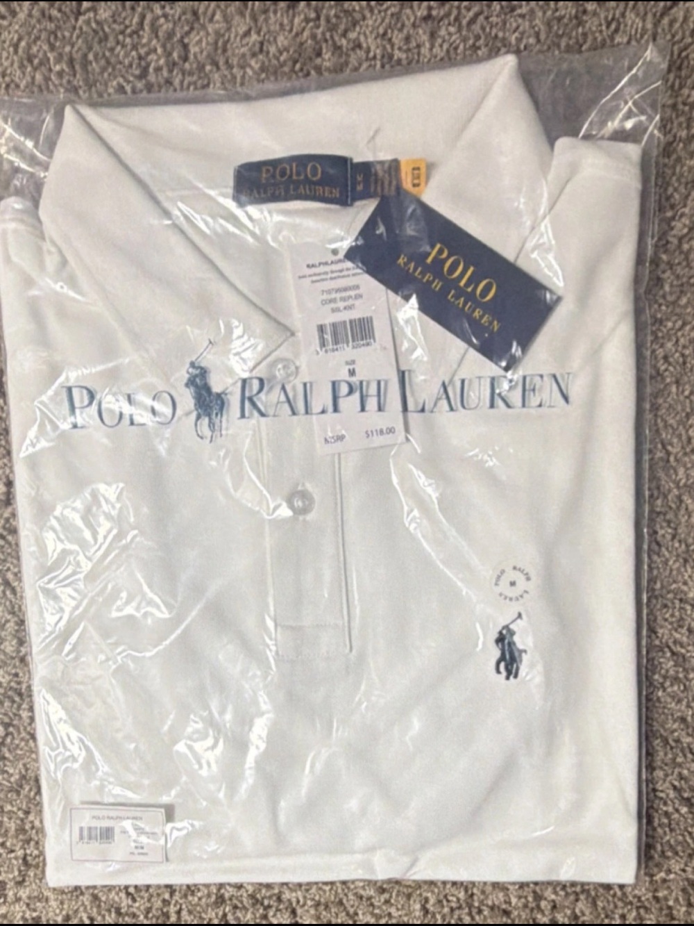 Polo by Ralph Lauren Kids White Polo with Navy Logo